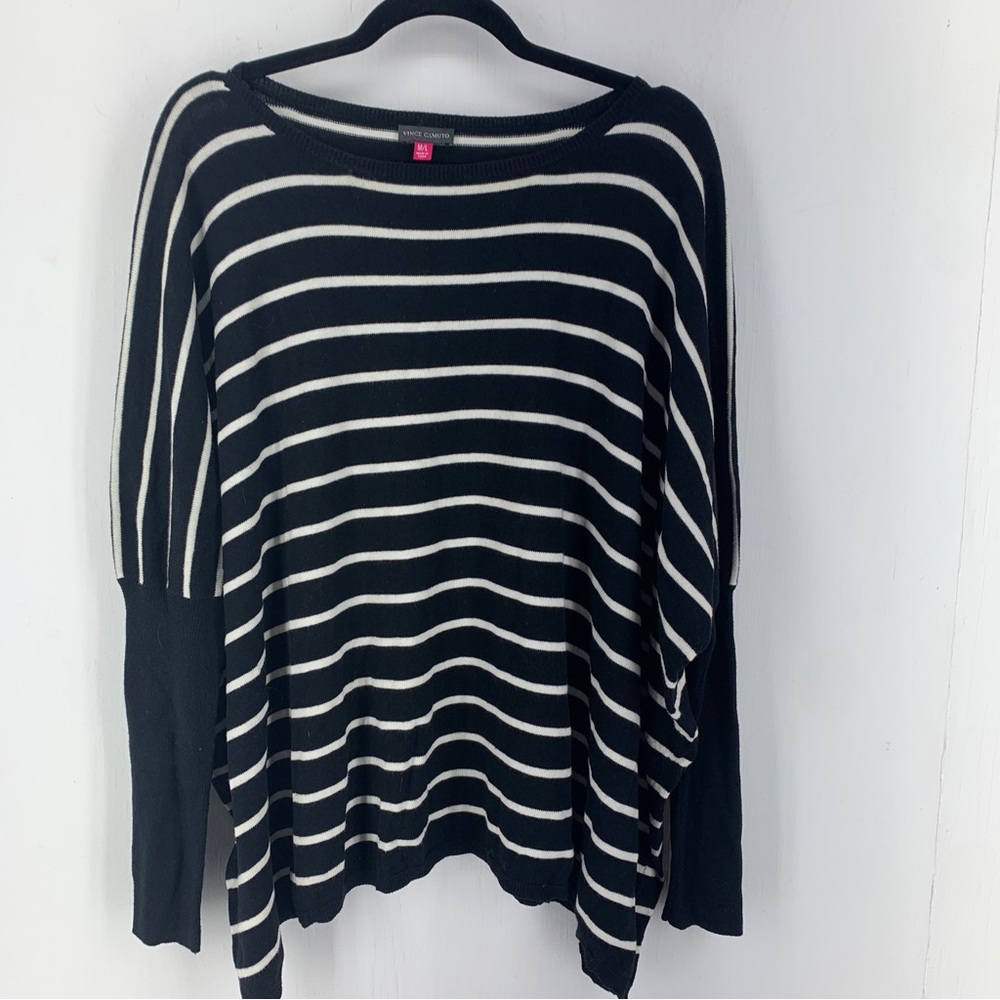 Vince‎ Camuto Womens M/L Large Oversized Pullover Sweater Shark Bite Hens Dolman